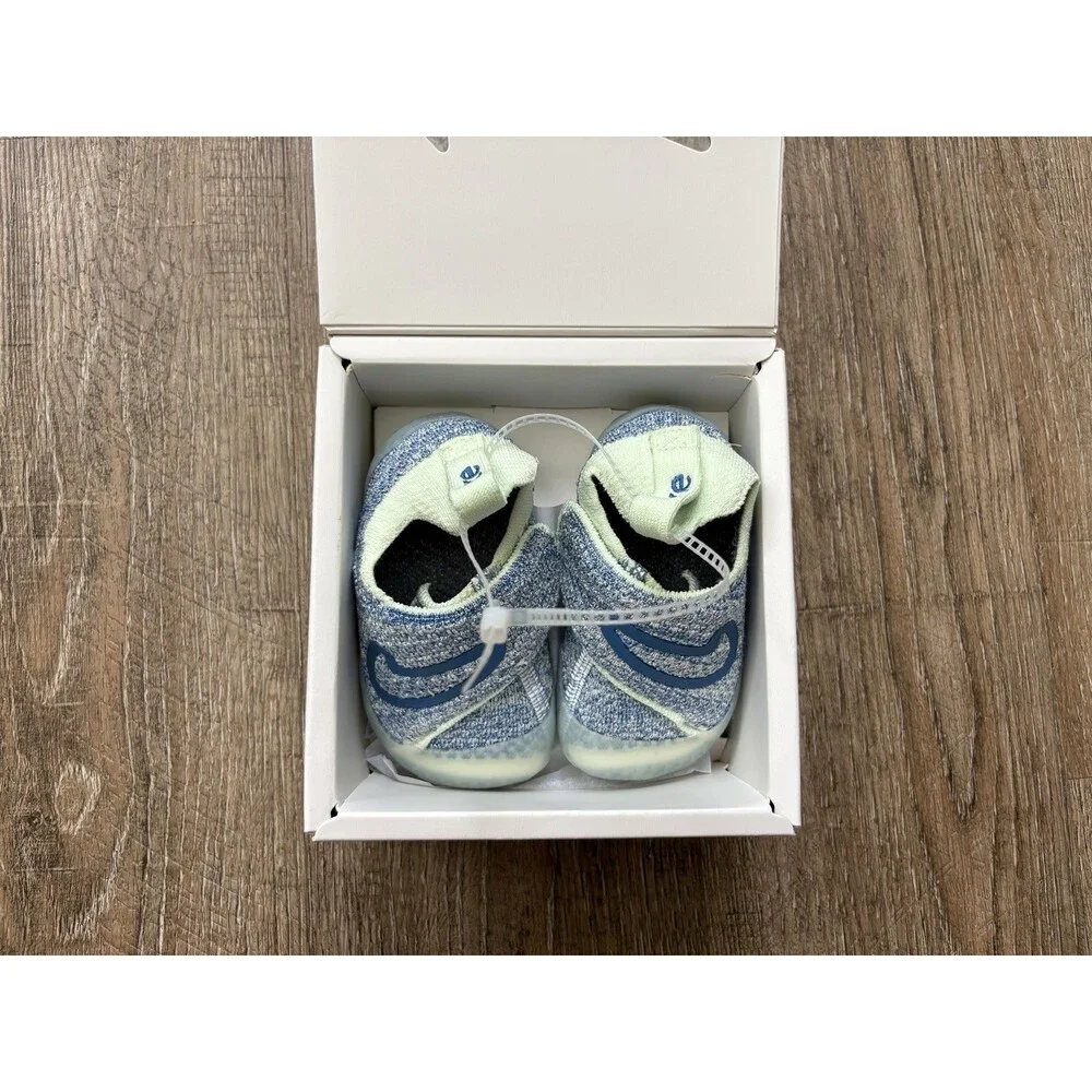 Nike Swoosh 1 TD Infant Flyknit Shoes Sail Star Blue Sz 3C FB3244-103